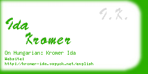 ida kromer business card